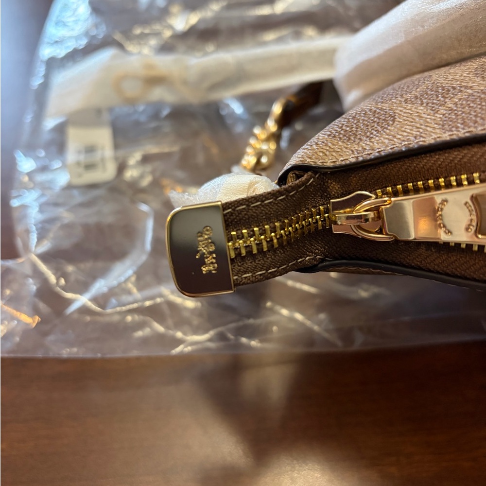 Coach Teri Shoulder Crossbody Bag In Signature Canvas/Tan/Brown CV933 NWT - Picture 8 of 12